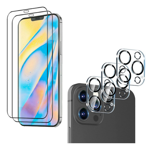 Vidrio Full Glue + Vidrio Camara Compatible iPhone 12 Pro