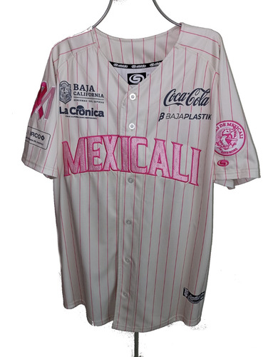 Jersey Beisbol Águilas Mexicali Utilería Jugador Cáncer Rosa
