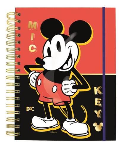 Caderno DAC Black Caderno Inteligente Smart Grande Capa Dura Universitário Escolar 80 folhas  listradas 10 assuntos unidade x 1 27.5cm x 20cm cor modelo mickey 2023