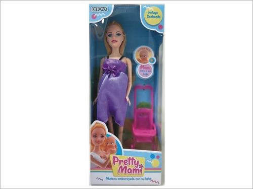 Pretty Mami Doll Muñeca Embarazada Con Bebe V.violeta Ditoys
