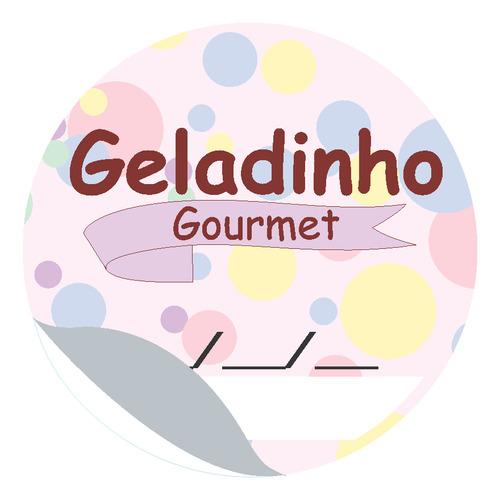 Etiqueta Adesiva 3x3cm Geladinho Gourmet Gelinho Sacolé 200