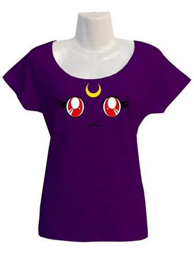 Polera Luna - Sailor Moon - Anime - Gato - Escotada - Kawaii