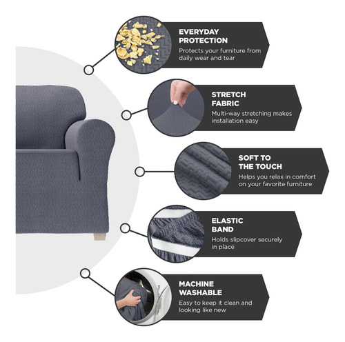 Zenna Home Simply Fit Funda Elástica Para Sofá De Dos Plazas
