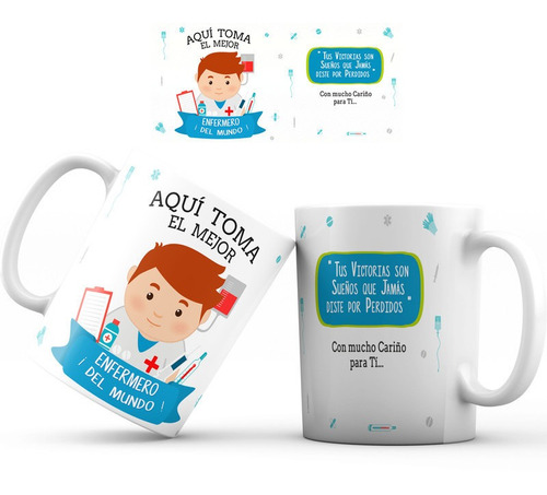 Mug Pocillo Enfermero Regalo Aquí Toma Taza Profesion