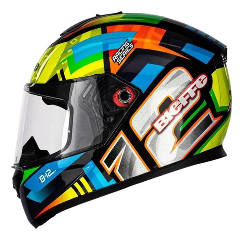 Capacete Edição Especial Bieffe B-12 Aragon Preto/tricolor 