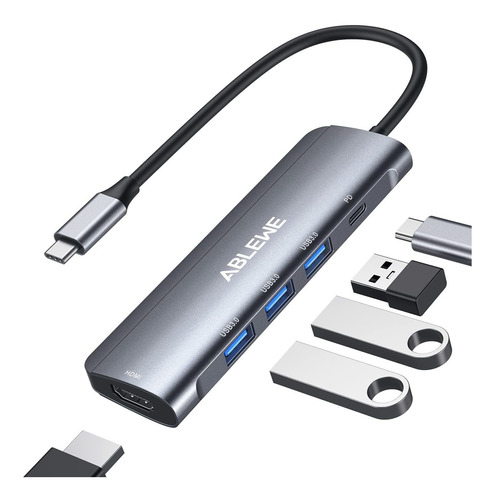 Ablewe - Hub Usb C, Adaptador Multipuerto Usb C A Hdmi, Thun