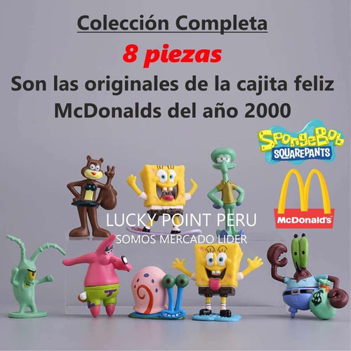 Imagen 2 de 5 de Coleccion Complet Bob Esponja Calamardo 8 Figuras Originales