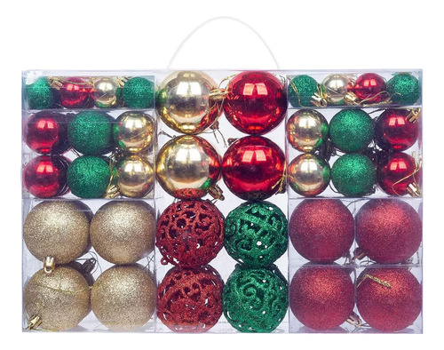 Juego De 100 Bolas Navideñas De 3 - 6 Cm