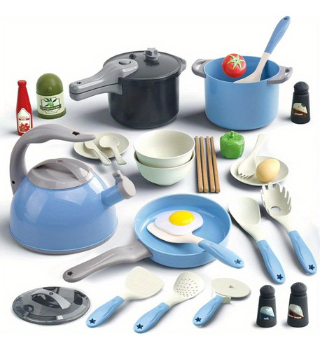A Juego De Cocina Para Niños, 32 Piezas, Juguetes De Cocina