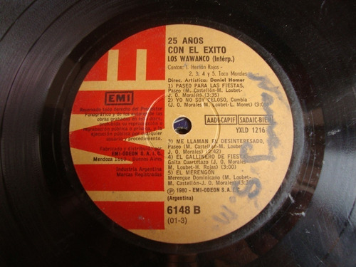 Vinilo Wawanco 25 Años Con El Exito Ooo C2