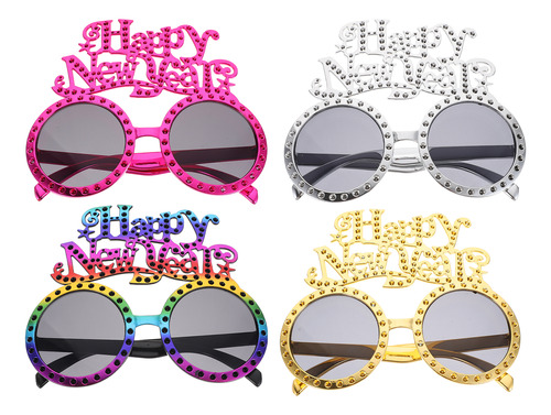 Gafas De Feliz Año Nuevo Divertidas Y Delicadas, 4 Piezas