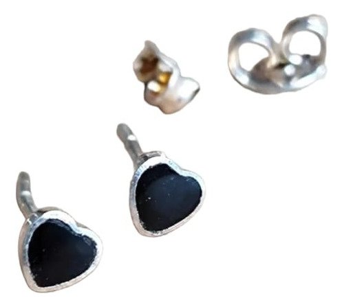 Aros Corazones Onix Piedra Minimal Coraocristales