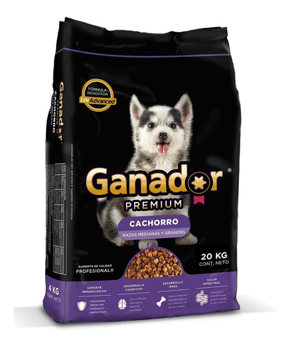 Ganador Premium Alimento Perro Cachorro Bulto 20 Kg