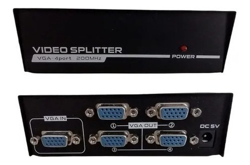 Splitter Vga Multiplicador 1x4 Puertos Divisor Video 200mhz