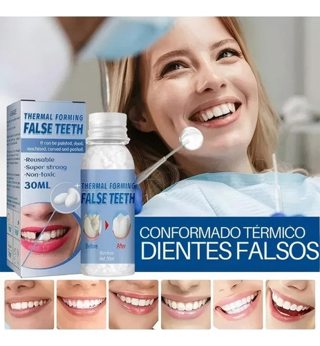 -- Perlas Reparación Dientes Postizos Dientes Gránulos 30ml