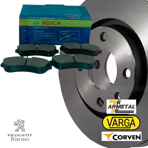Pastillas Bosch Del + Discos Freno Citroen C3 1.4 Naft 03-11
