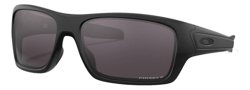 Anteojos de sol polarizados Oakley Turbine Standard con marco de o matter color matte black, lente grey de plutonite prizm, varilla matte black de o matter - OO9263