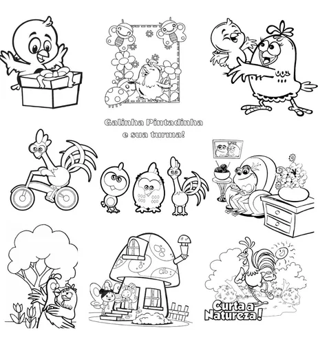 Desenhos da Galinha Pintadinha para Colorir