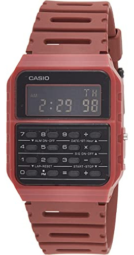 Casio Ca-53wf-4b Calculadora Roja Digital Reloj Para Hombre