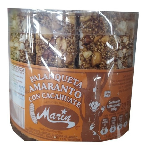 Palanqueta Amaranto Con Cacahuate Paquete