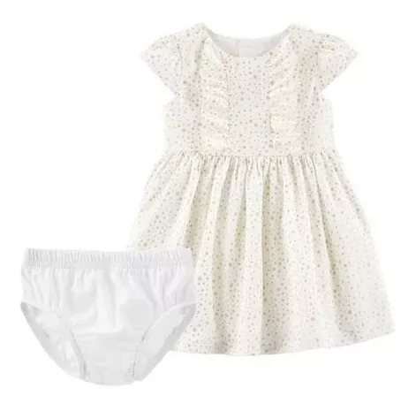 Carters Vestido Blanco Ropa Elegante Bebe Niña 9 M
