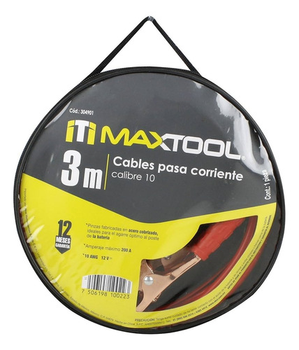Cable Pasa Corriente Maxtool-3mts Mod.304901 