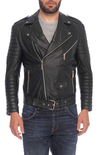 Chaqueta De Cuero Marca La Chamarra Negro Ref Joak