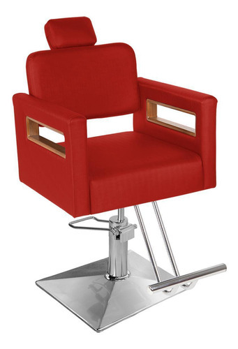 Cadeira Toscana Prime Fixa - Pé Quadrado Cromado - Vermelho