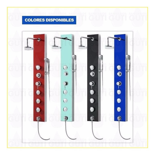 Columna Ducha Escocesa Rojo Hidromasaje Bomba Presurizadora