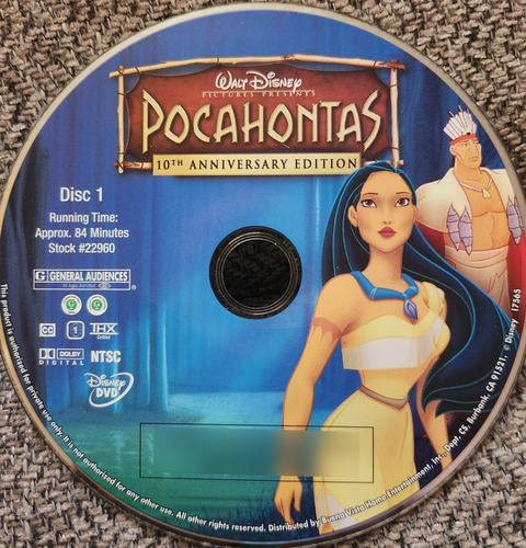 Dvd Película Pocahontas - Solo Disco