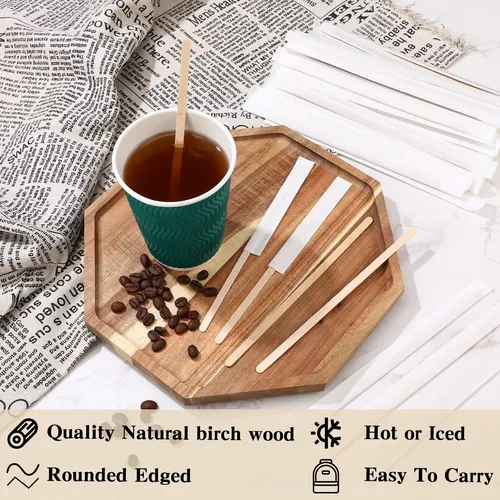  Palitos de café de madera desechables, adecuados para bebidas  de té y barman, 7 pulgadas (200 palos) : Hogar y Cocina
