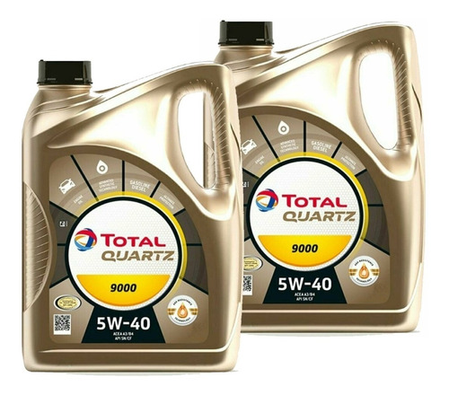 Kit X 8 Lts De Aceite Total Quartz 9000 5w-40 Nafta Y Diesel