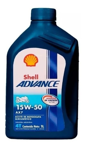 Aceite Shell Advance Ax7 4t 15w50 X 1lt - Semisintetico