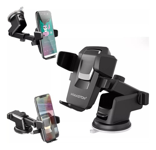 Suporte De Celular Automotivo 360º Com Trava Automática Anti Queda Para Carro Painel
