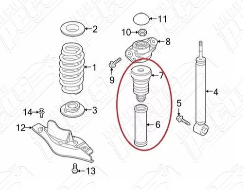 Audi A3 1.8 20v 01-06 Original Batedor Amortecedor Traseiro