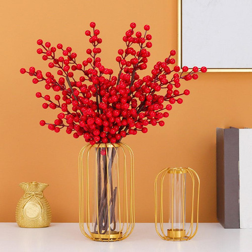 2x Florero Nórdico Soporte Dorado Florero De Vidrio Oficina