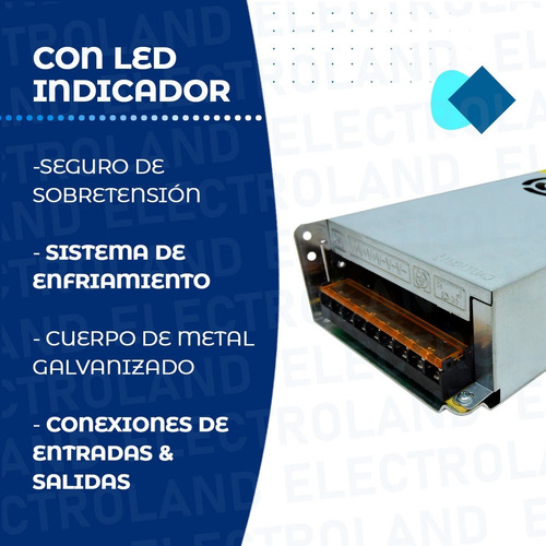 Imagen 4 de 10 de Fuente Switching 12v Salida De 20amp 250w Cuerpo Metálico