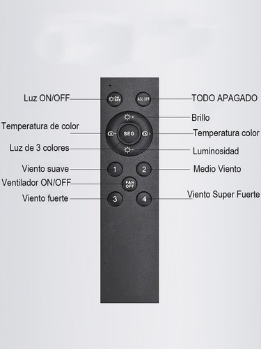 Lámpara Con Ventilador Techo 7 Aspas 150w Con Luz 3 Colores