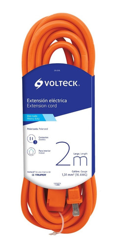 Extensión Eléctrica Uso Rudo 2 M Calibre 16 Volteck 48042