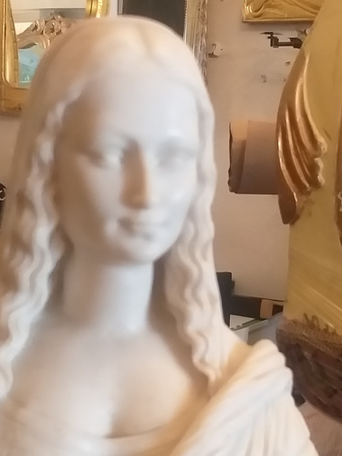 Escultura Antigua De Alabastro Italiana Monalisa