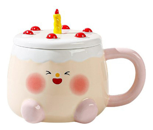 Taza De Té Y Taza De Café Con Tarta De Cumpleaños Y Tapa