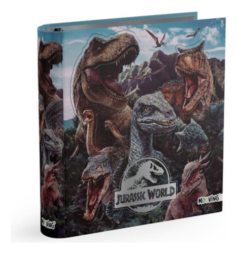 Carpeta Escolar Mooving N°3 Jurassic World Anillos 3x40