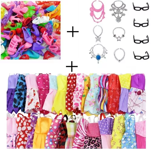 Kit Com 10 Roupinhas Roupas Para Boneca Barbie Frozen