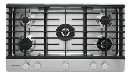 Estufa con alimentación a gas - KitchenAid KCGS956ESS color acero inoxidable - 5 hornallas