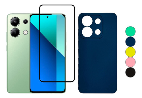 Funda Case En Silicona Para Xiaomi Note 13 4g + Vidrio Full