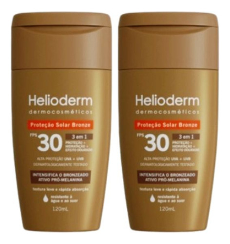 Kit 2x Prot. Efeito Dourado Fps30 120ml - Helioderm