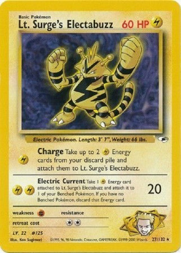 Lt. Surge's Electabuzz 27/132 Raro Pokemon Tcg