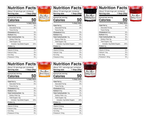 Pack De 75 Mini Mermeladas 5 Sabores Surtidos