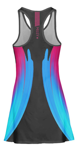 Imagem 6 de 6 de Vestido Beach Tennis C/ Shorts Preto Rosa Beachwear