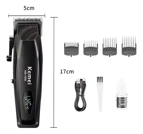 Máquina De Corte Kemei Km-1856 Profesional Clipper Negro